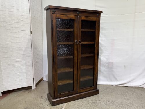 Shallow Rustic Rippled Glass Door Cabinet