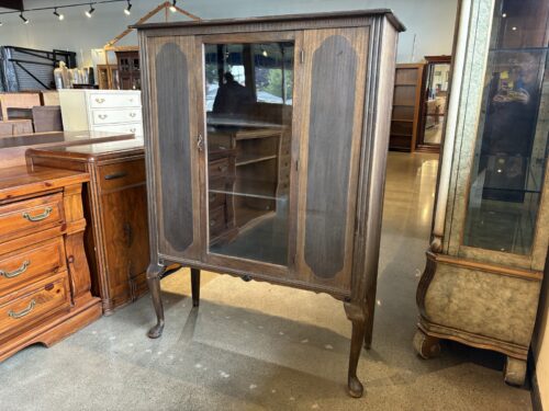 Antique Mahogany Curio Hutch with Single Door