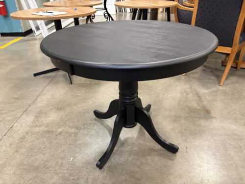 Farmhouse Style Black Round Pedestal Table