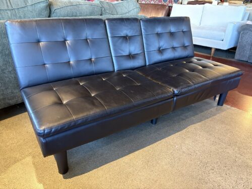 Memory Foam Futon with Center Cupholder in Black