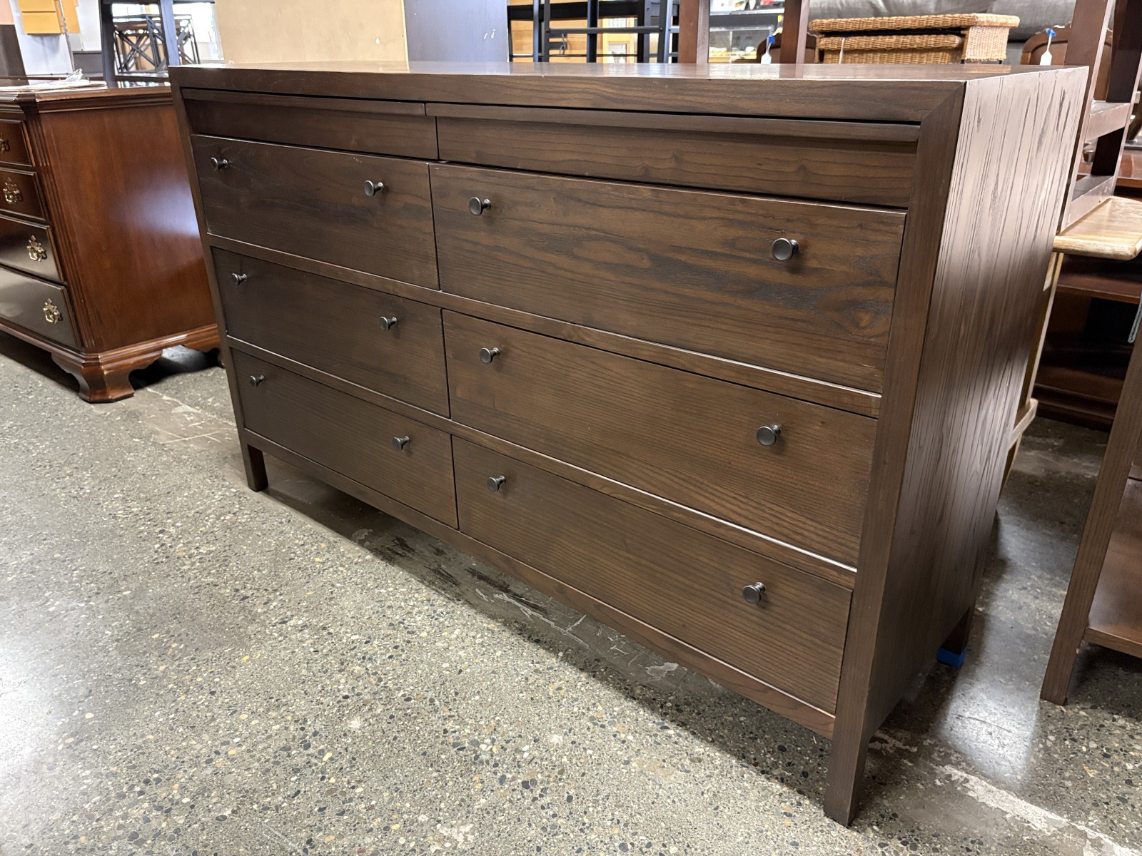 MARIA YEE Dark Wood Rustic Contemporary 8-Drawer Low Dresser