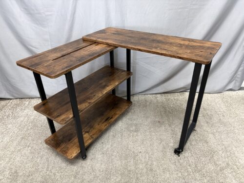 Rustic Industrial Rolling Swivel Sofa Table