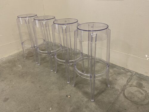 Ghost Style Clear Backless Plastic Bar Stools (Set of 4)