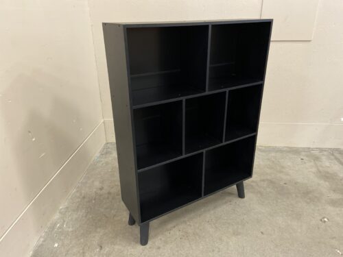 Petite Modern Black 3 Tier Cube Organizer Bookcase