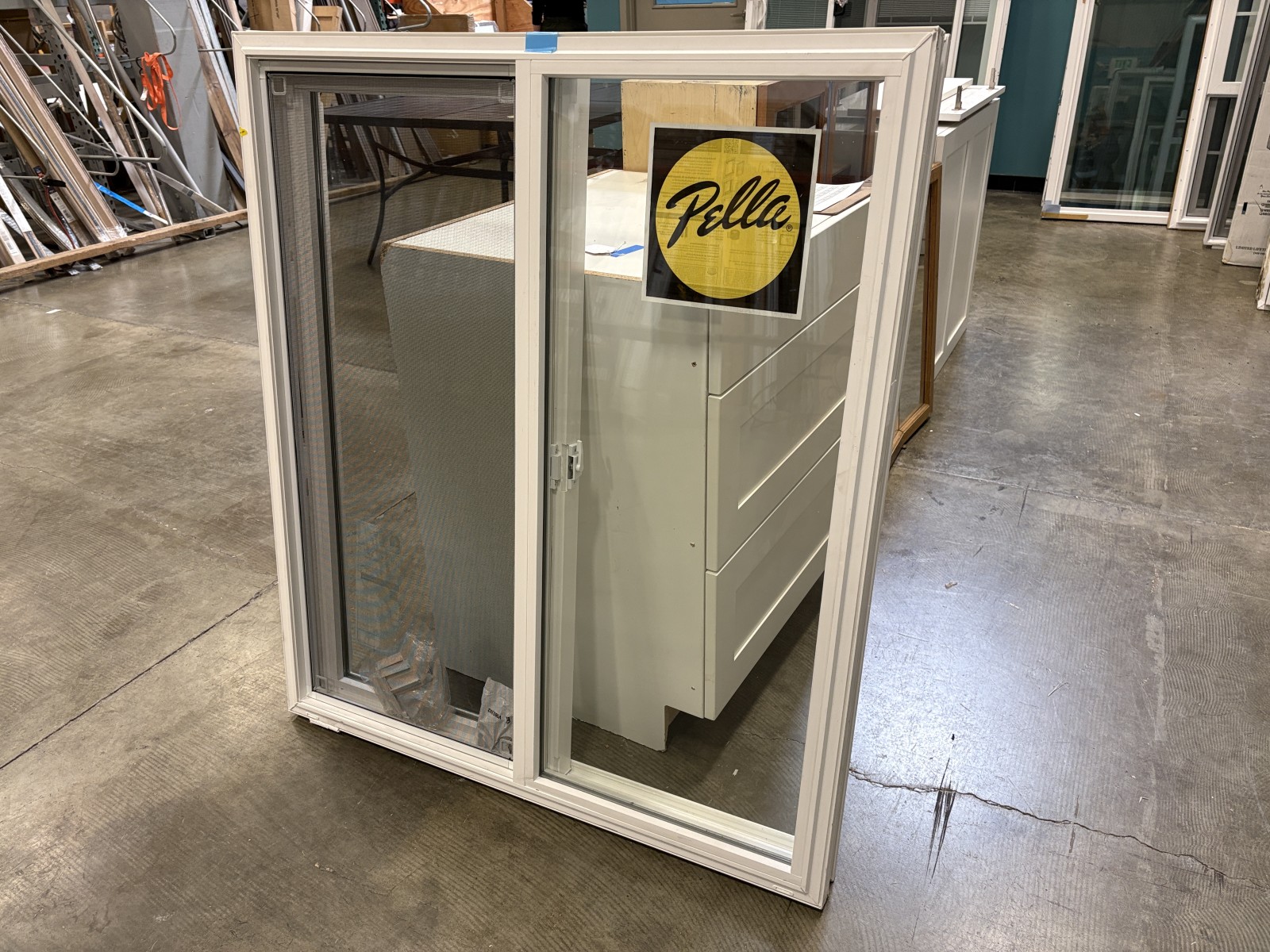 NEW! PELLA 47×42 White Vinyl Sliding Window