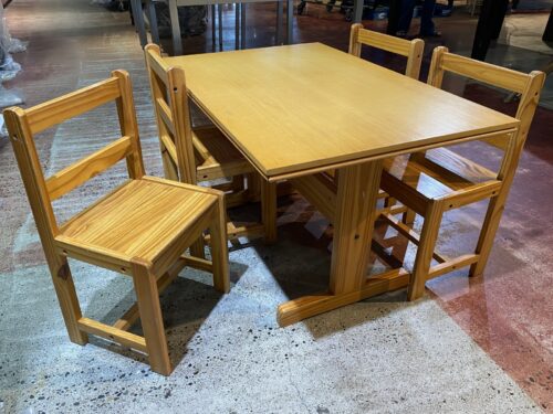 Kid Sized Warm Blonde Table & 4 Chairs