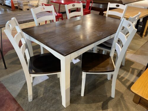 ASHLEY 2-Tone White & Espresso 6-Seater Dining Set