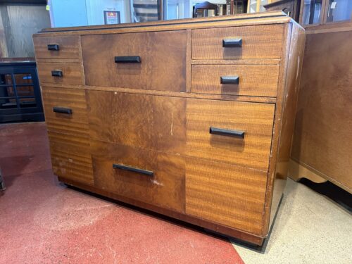 Vintage Wooden Dresser with Contrasting Rectangular Pulls