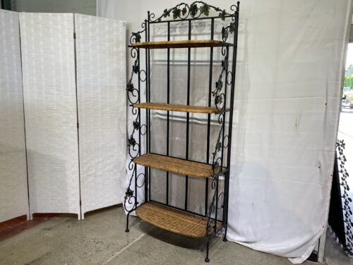 Wrought Iron Grape Vine Folding Baker's Rack