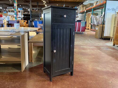 Slim Onyx Black Single Drawer Side Cabinet