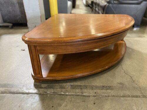Large Wooden Wedge Shaped Lift-Top Coffee Table