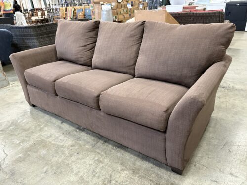 LA-Z-BOY Sofa Chocolate Brown Woven Sleeper Sofa with Flared Arms and SlumberAir Mattress