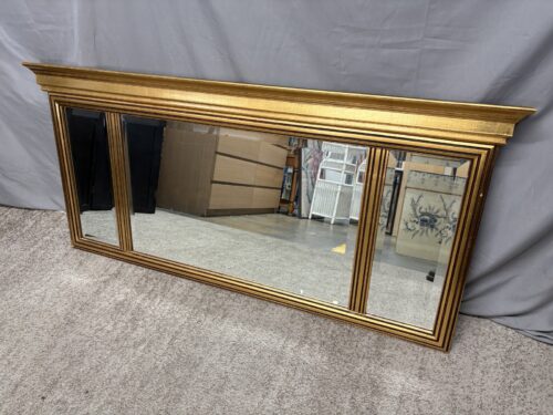 Gold Regency Style Triple Panel Mantel Mirror