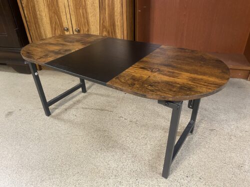 Small Foldable Oval 2-Toned Coffee Table