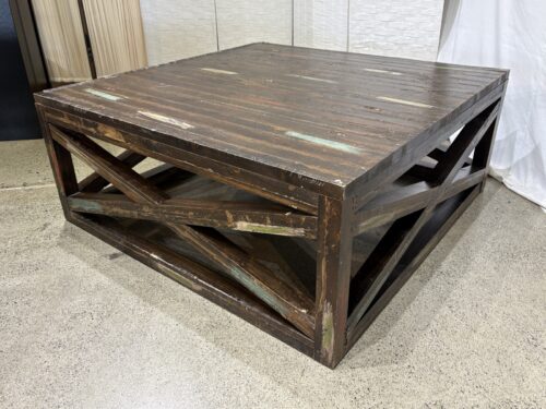 Rustic Square Color Wash Coffee Table