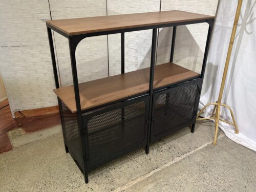 Industrial 2-Door Open Media Stand