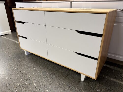 IKEA Mandal White & Birch 6-Drawer Low Dresser
