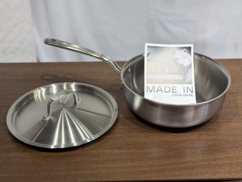 NEW! MADE IN Stainless Steel Clad 3Qt. Saucier & Lid