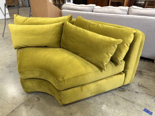 JOYBIRD Sebastian Modern Corner Sofa Wedge in Royale Apple Stain-Resistant Velvet