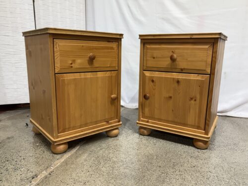 Warm Blonde 1-Drawer Left & Right Nightstands (Set of 2)