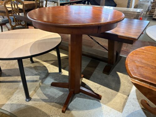 Tall Round Pub Table w/ Cherry Finish