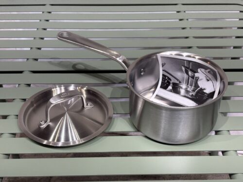 NEW! MADE IN 2Qt. Stainless Steel Clad Saucepan w/ Lid
