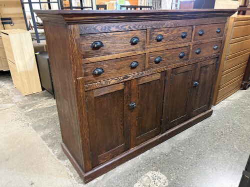 Vintage Rustic Dark Wood Sideboard