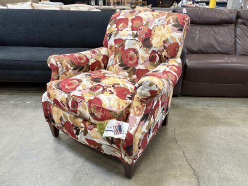 SAM MOORE Vibrant Rose Garden Upholstered Roll Arm Accent Chair