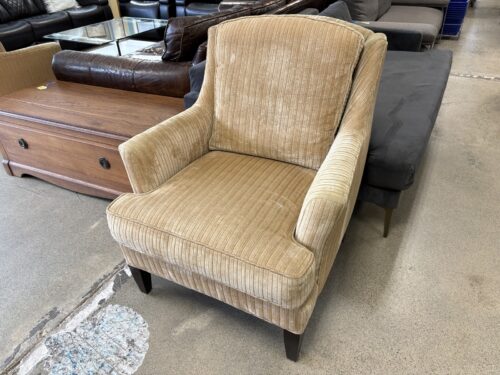 JESSICA CHARLES Gold Pinstripe Arm Chair