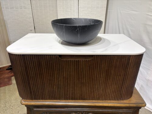 NEW! VODYXSEP Dina 36" Floating Fluted Vanity w/ Sintered Stone Countertop & Basin Sink