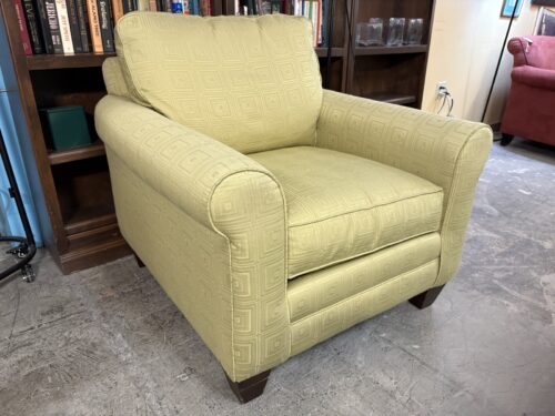 BASSETT Lime Green Geometric Upholstered Armchair