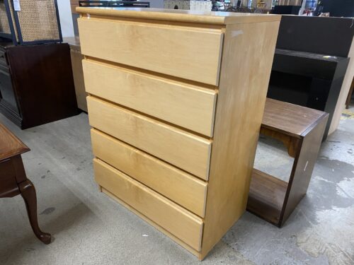 Made in Denmark Blonde 5-Drawer Highboy Dresser