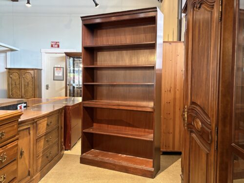 Tall Adjustable Shelf Bookcase w/ Warm Dark Finish