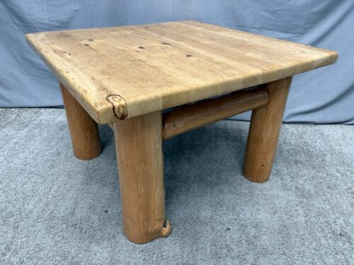 Rustic Solid Wood Log Coffee Table