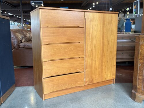 Danish Modern Teak Armoire Dresser
