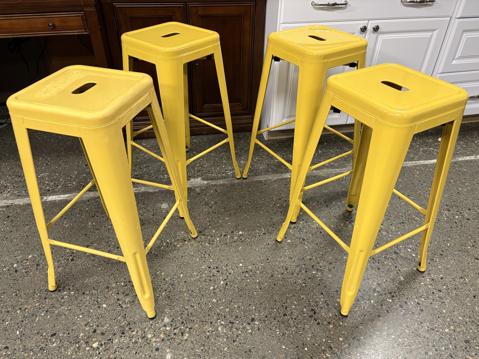 Dandelion Yellow Stackable Counter Stools (Set of 4)