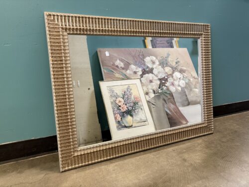 IKEA Songe Wall Mirror with Textured Antique Silver-Tone Frame