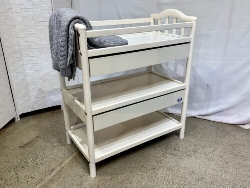 PALI Sturdy White 3-Tier Changing Table w/ Drawers