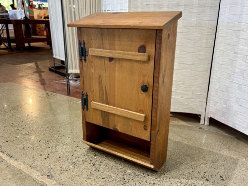 Petite Knotty Wood Wall Cabinet