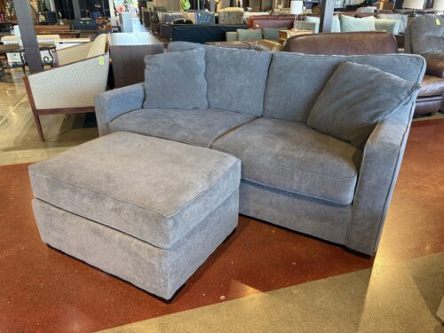JONATHAN LOUIS INC 74" Wide Grey Couch with Ottoman
