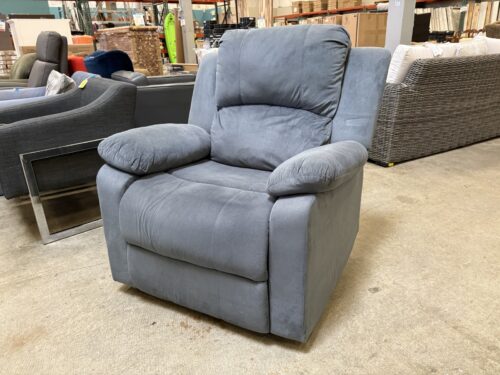 LIFESTYLE SOLUTIONS Relax-A-Lounger Microplush Blue Grey Manual Recliner