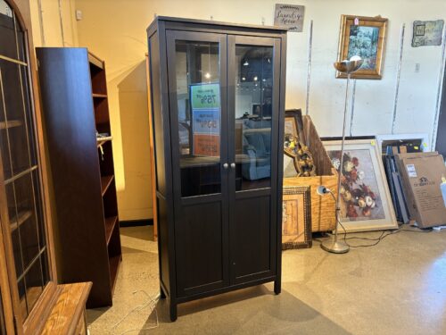 IKEA Black Brown Hemnes Glass-Door Cabinet