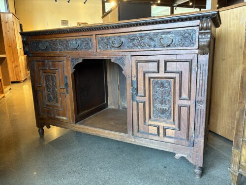 Renaissance Revival Sideboard with Intricate Floral Panel Carvings
