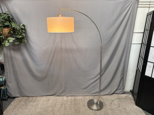 Brushed Nickel Arc Floor Lamp w/ Dimmer Switch