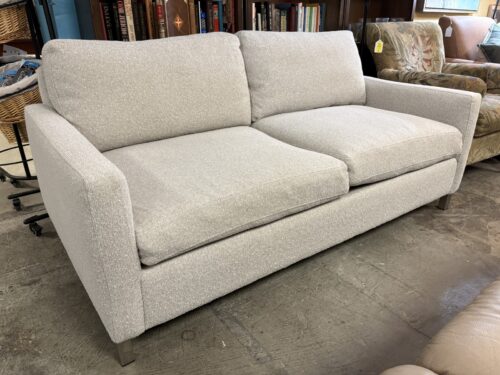 ROOM & BOARD Stevens Natural Fabric 2-Cushion Sofa w/ Stainless Steel Legs