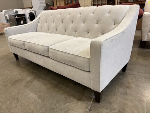 MAX HOME FURNITURE, BETTER BY DESIGN Chloe II Contemporary Sofa in Ivory with Diamond Tufted Back