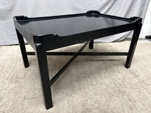 HENREDON Black Asian Inspired Cross Base Coffee Table