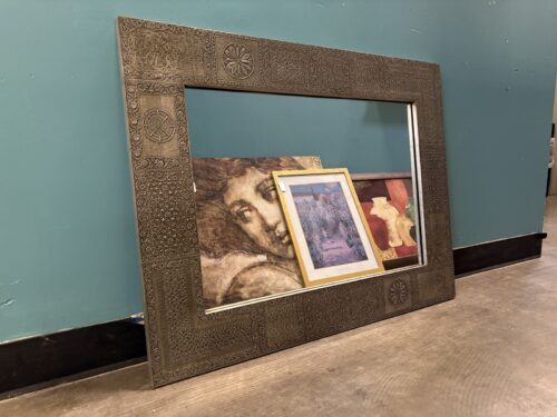 WORLD MARKET Embossed Metal Patchwork Framed Wall Mirror