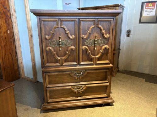Mediterranean Revival Style Tallboy Dresser with Doors