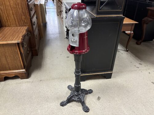 Vintage Red & Black Gumball Machine (No Key)